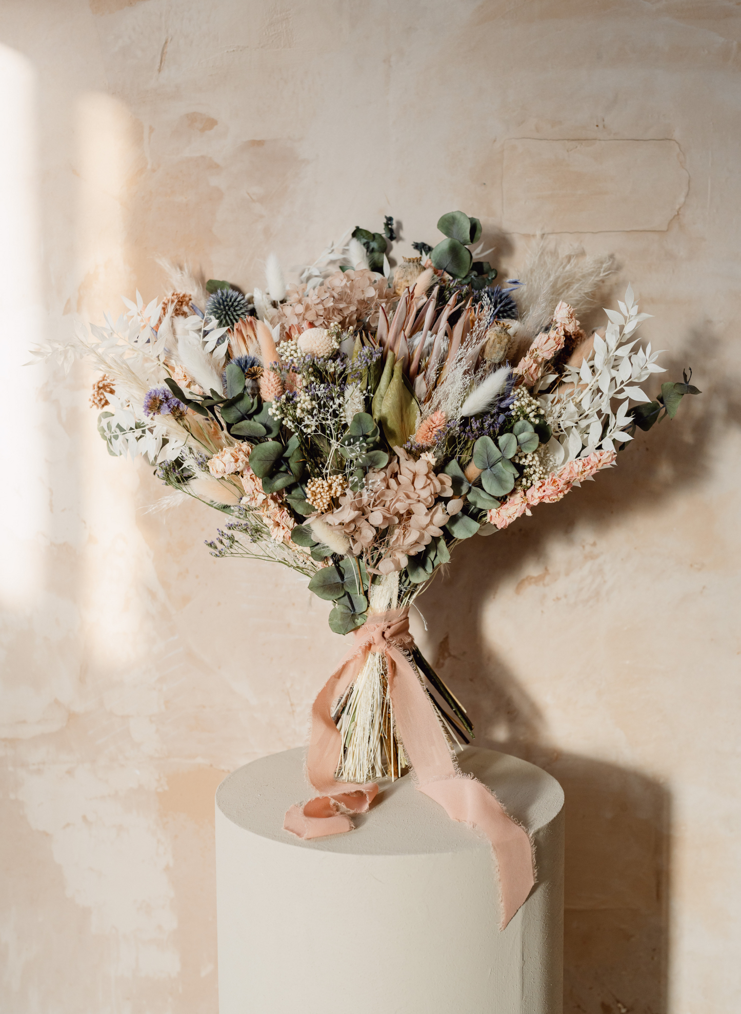 Eloise King Protea Dried Flower Flat Back Wedding Bridal Bouquet