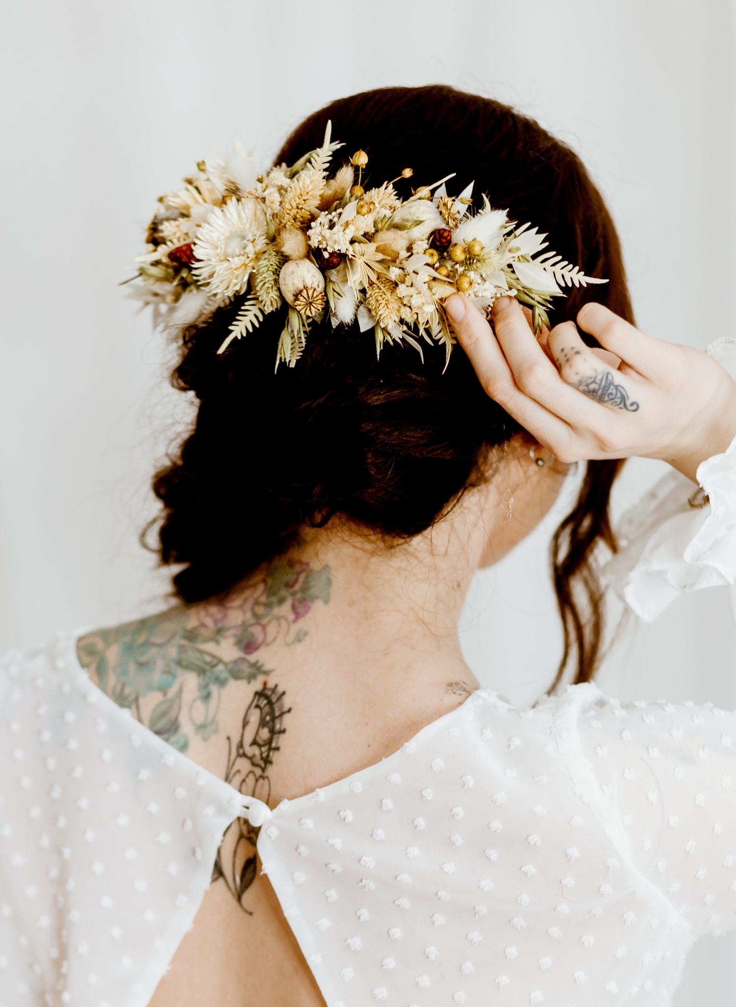 Leanna Bohemian Bridal Dried Flower Wedding Headpiece