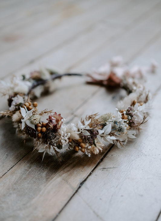 Pax Boho Dried Flower Crown Wedding Headband