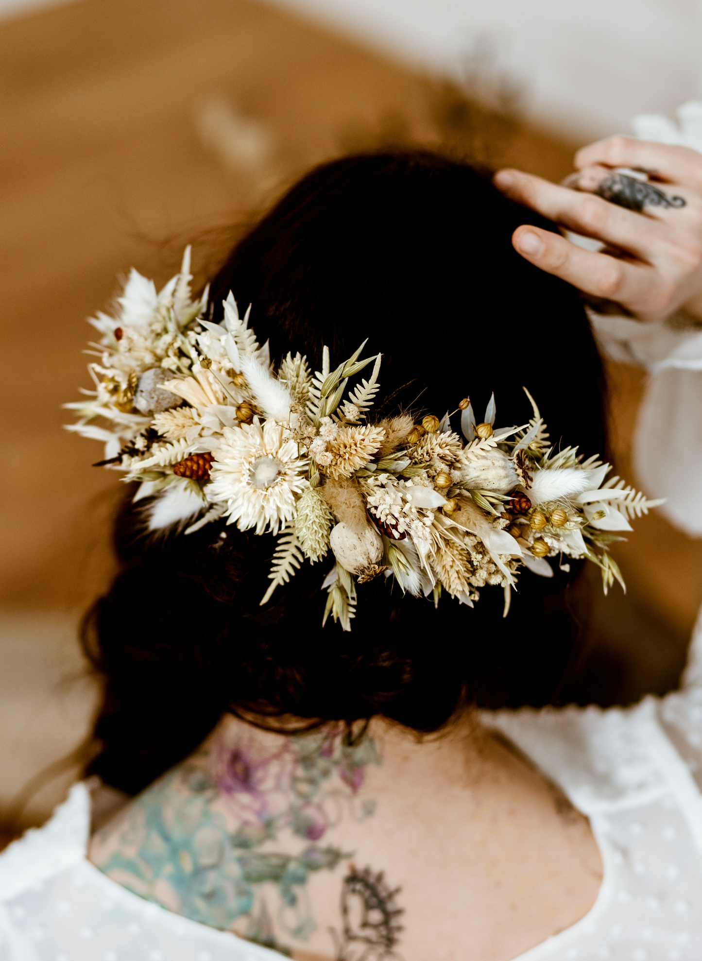 Leanna Bohemian Bridal Dried Flower Wedding Headpiece