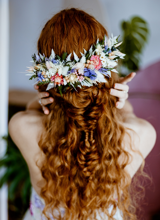 Ziggy Pastel Bridal Dried Flower Wedding Headpiece