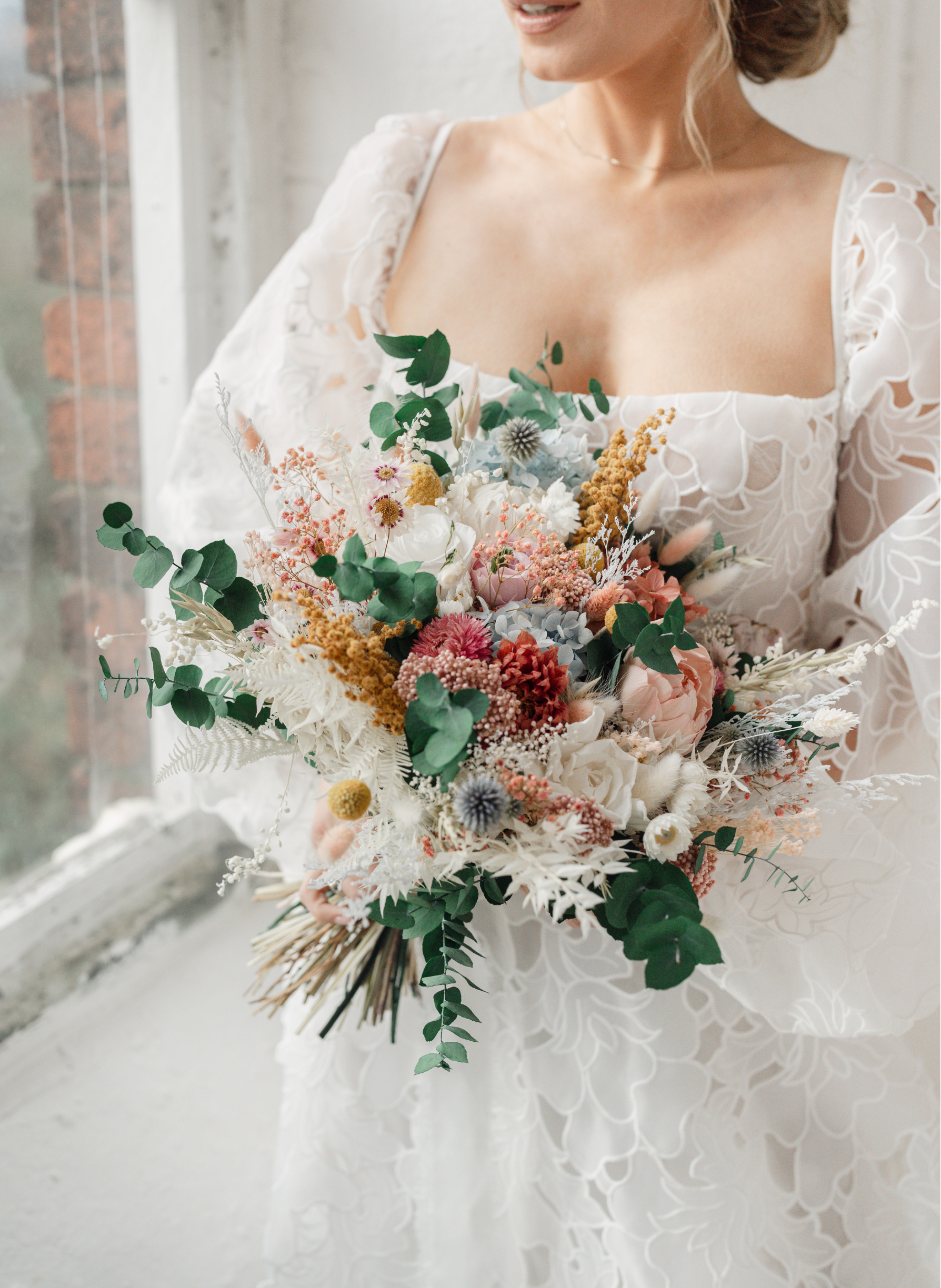 Anastasia Colourful Dried and Preserved Bridal Bouquet