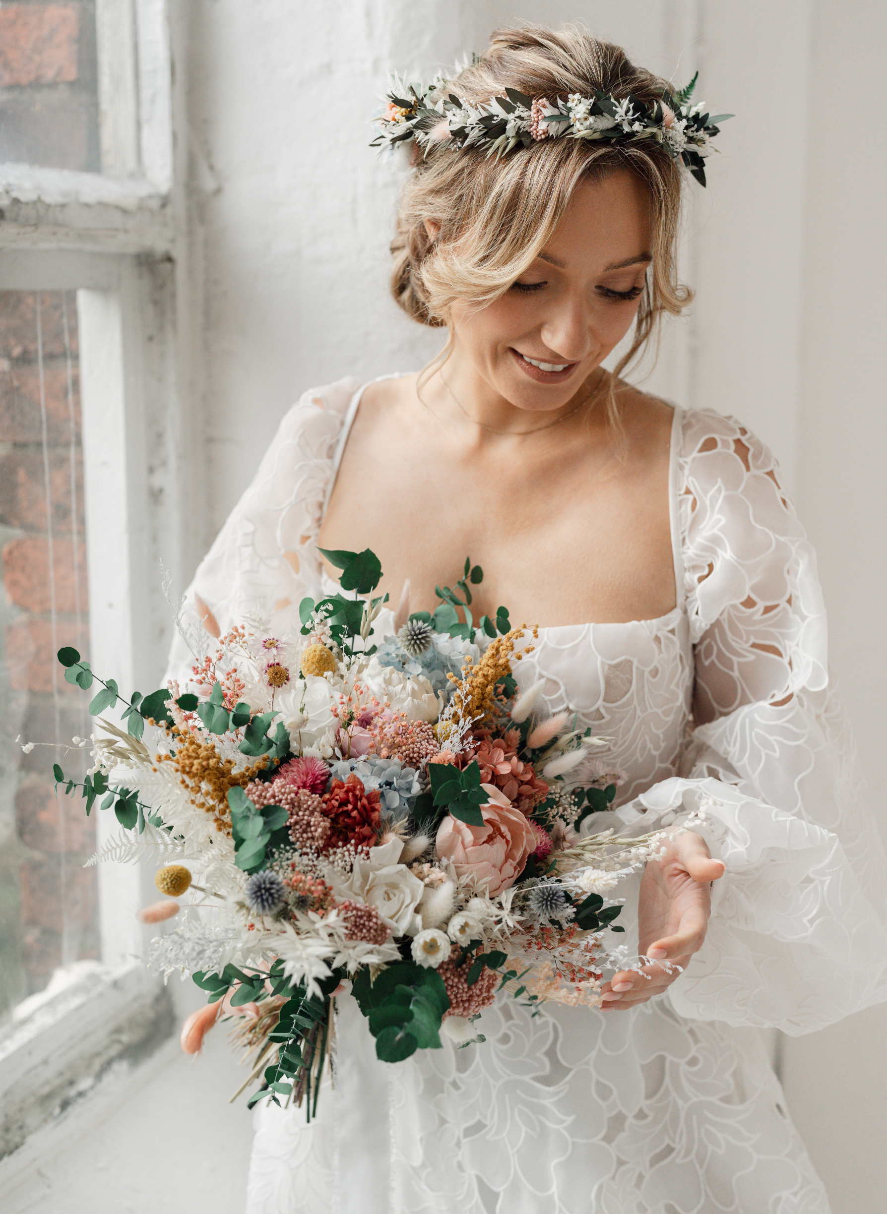 Anastasia Colourful Dried and Preserved Bridal Bouquet 1