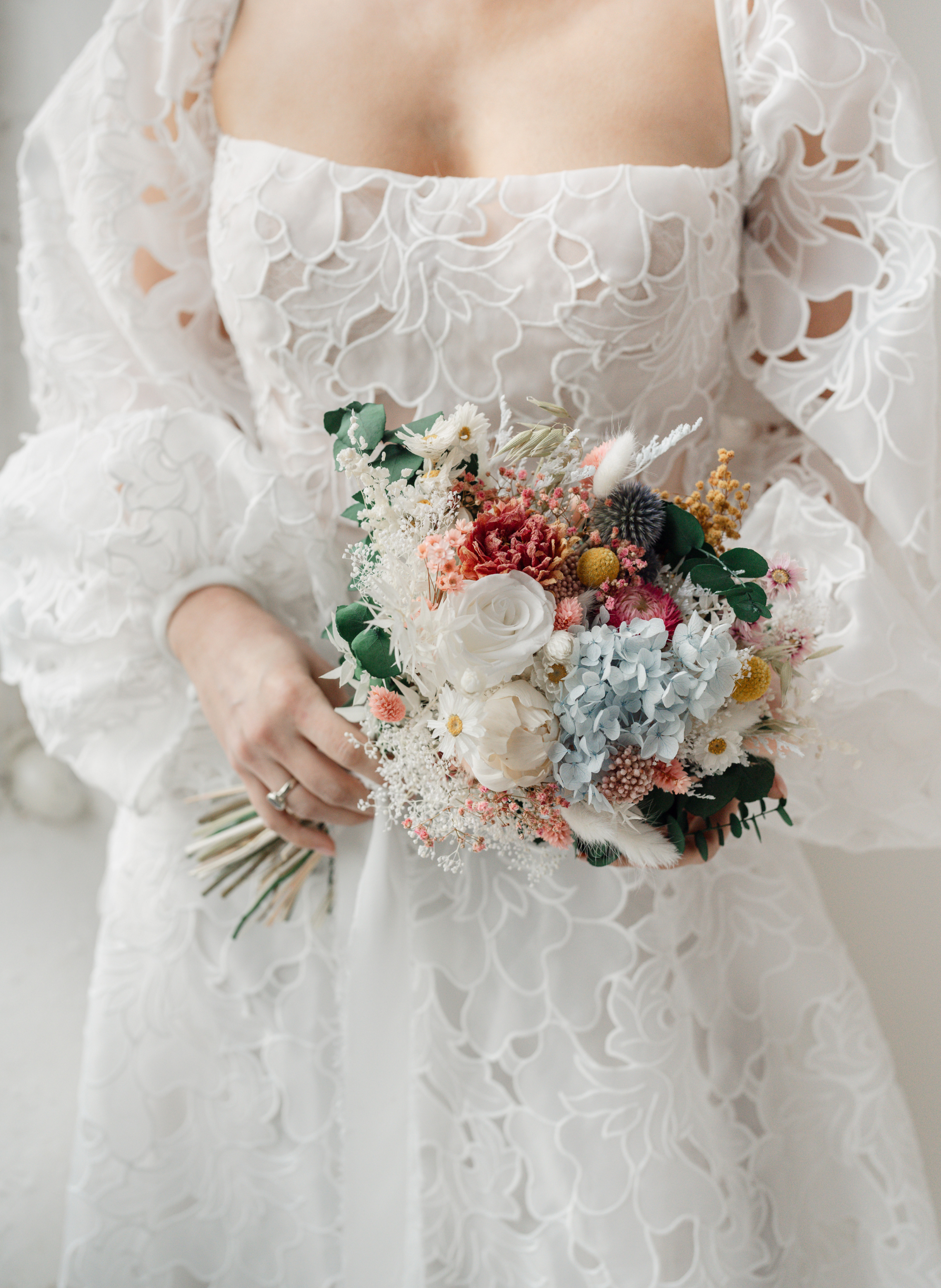 Anastasia Colourful Dried and Preserved Flower Bridal Bouquet
