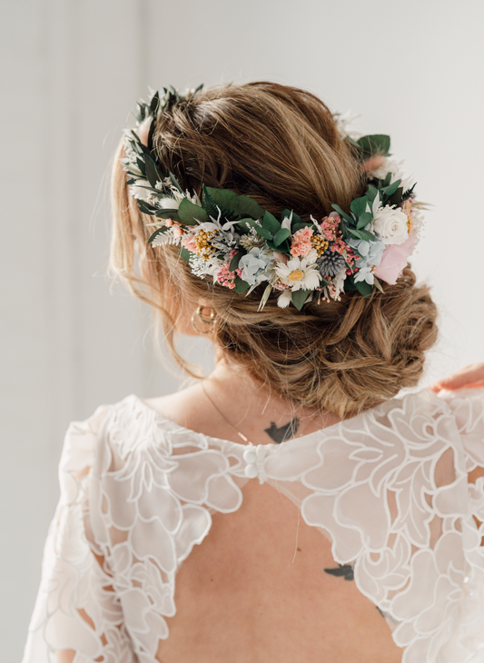 Anastasia Colourful Wedding Dried Flower Crown Headband