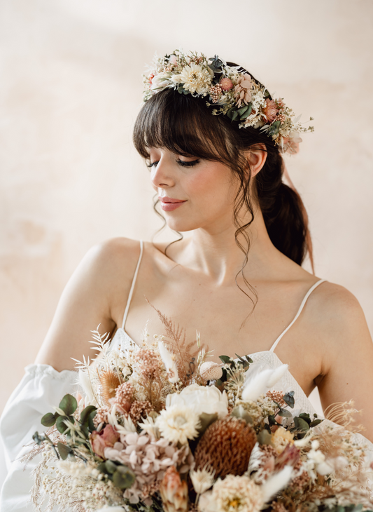 Arizona Bohemian Bridal Dried Flower Crown Wedding Headband 1