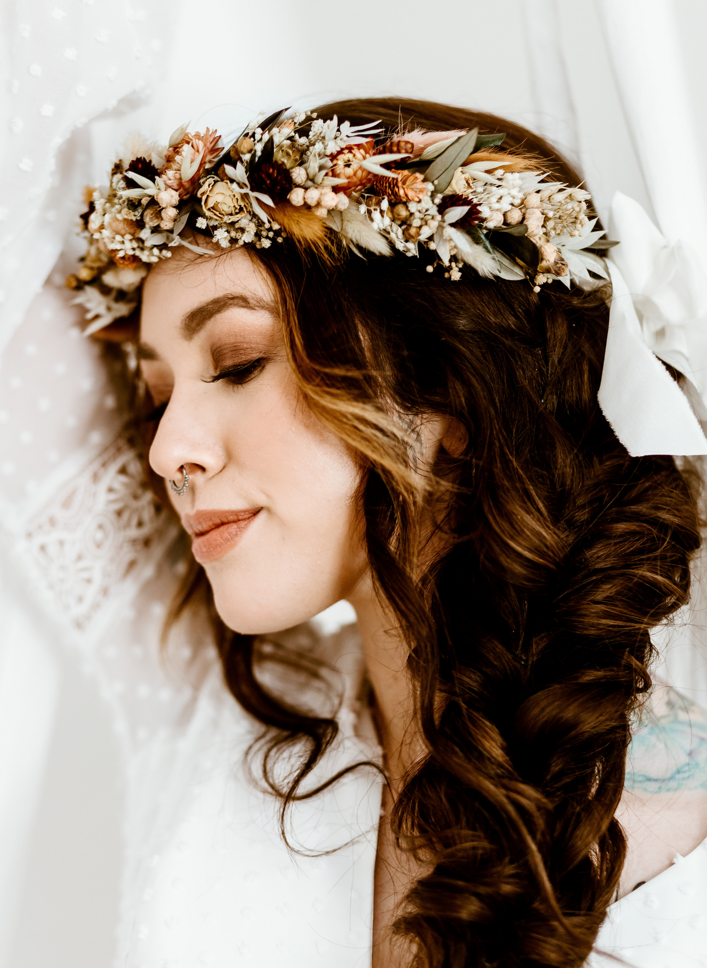 Aurelia Autumn Dried Flower Crown Wedding Headband