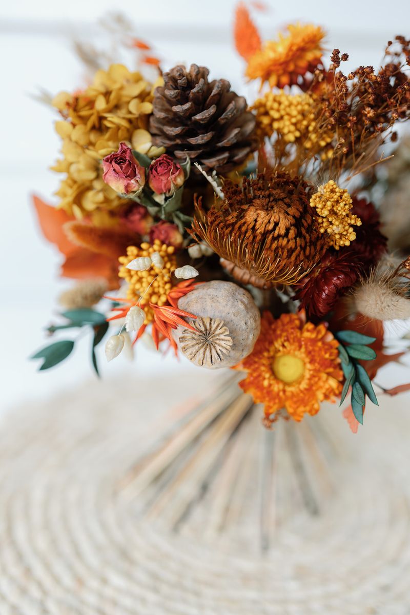 autumnal dried flower bunch