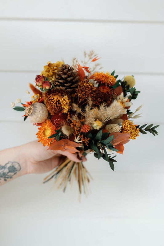 Bouquet of autumnal dried flowers