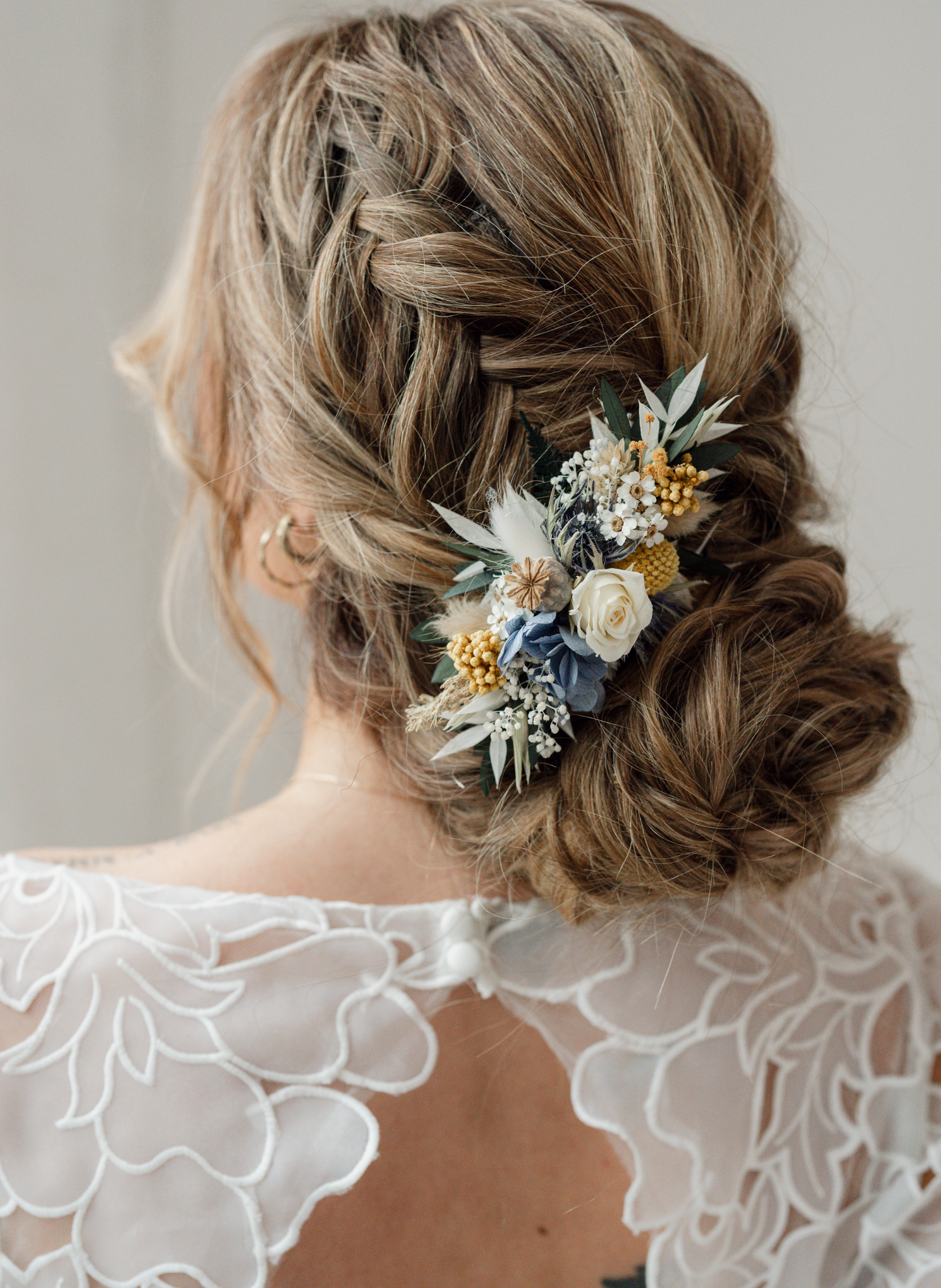 Blair Thistle Wedding Dried Flower Hair Comb