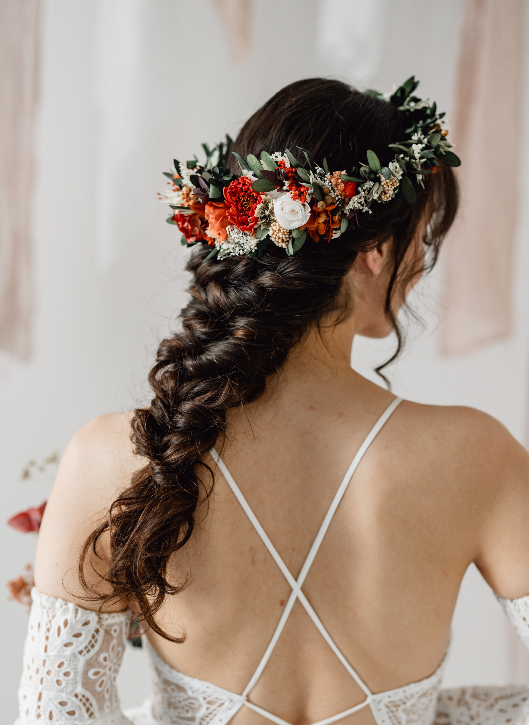 Bramble Wedding Autumnal Dried Flower Crown Headband 1