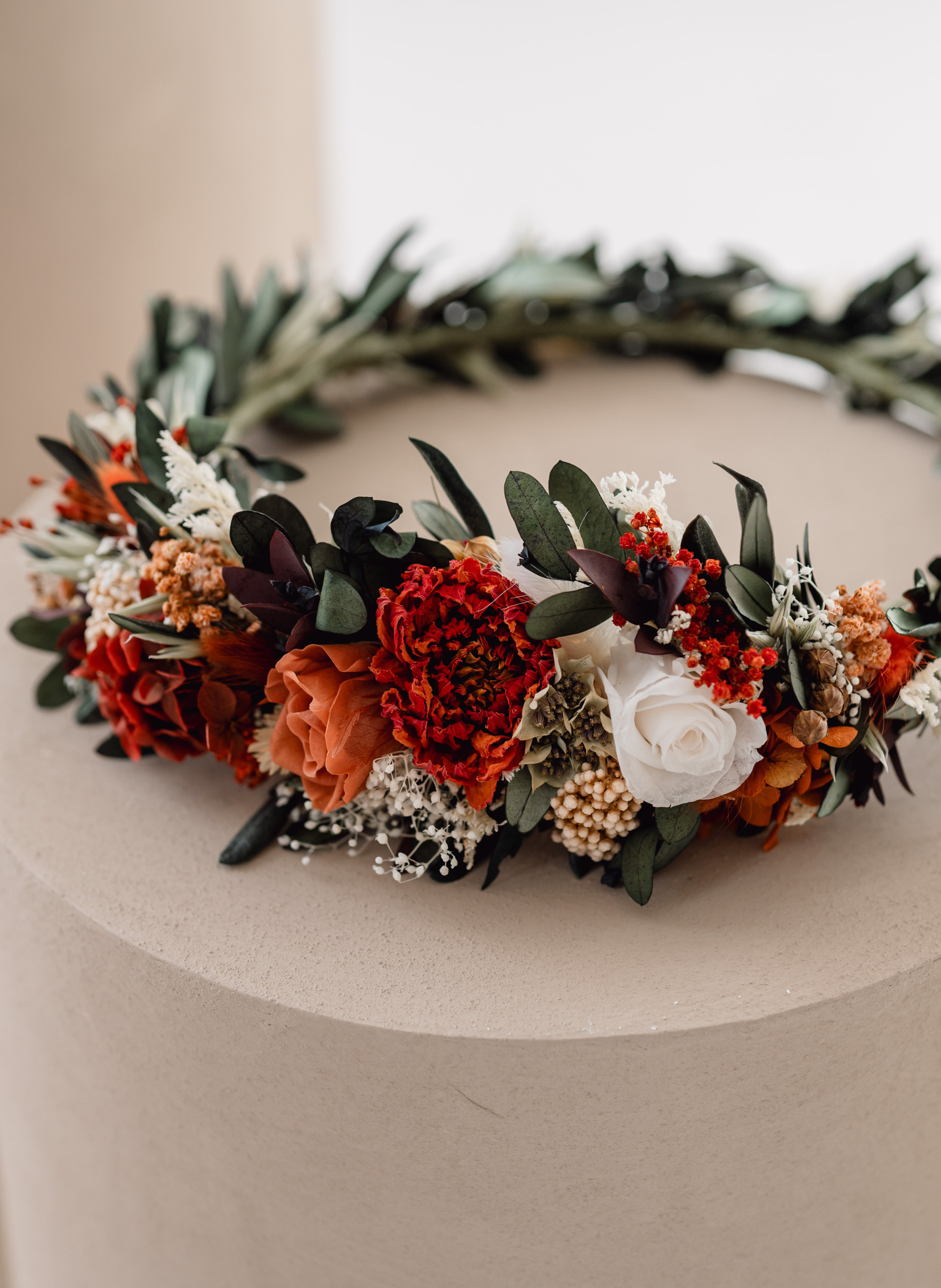 Bramble Wedding Autumnal Dried Flower Crown Headband 3