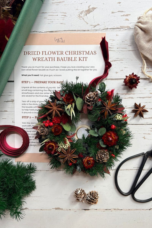 DIY Dried Flower Christmas Wreath Bauble Making Kit