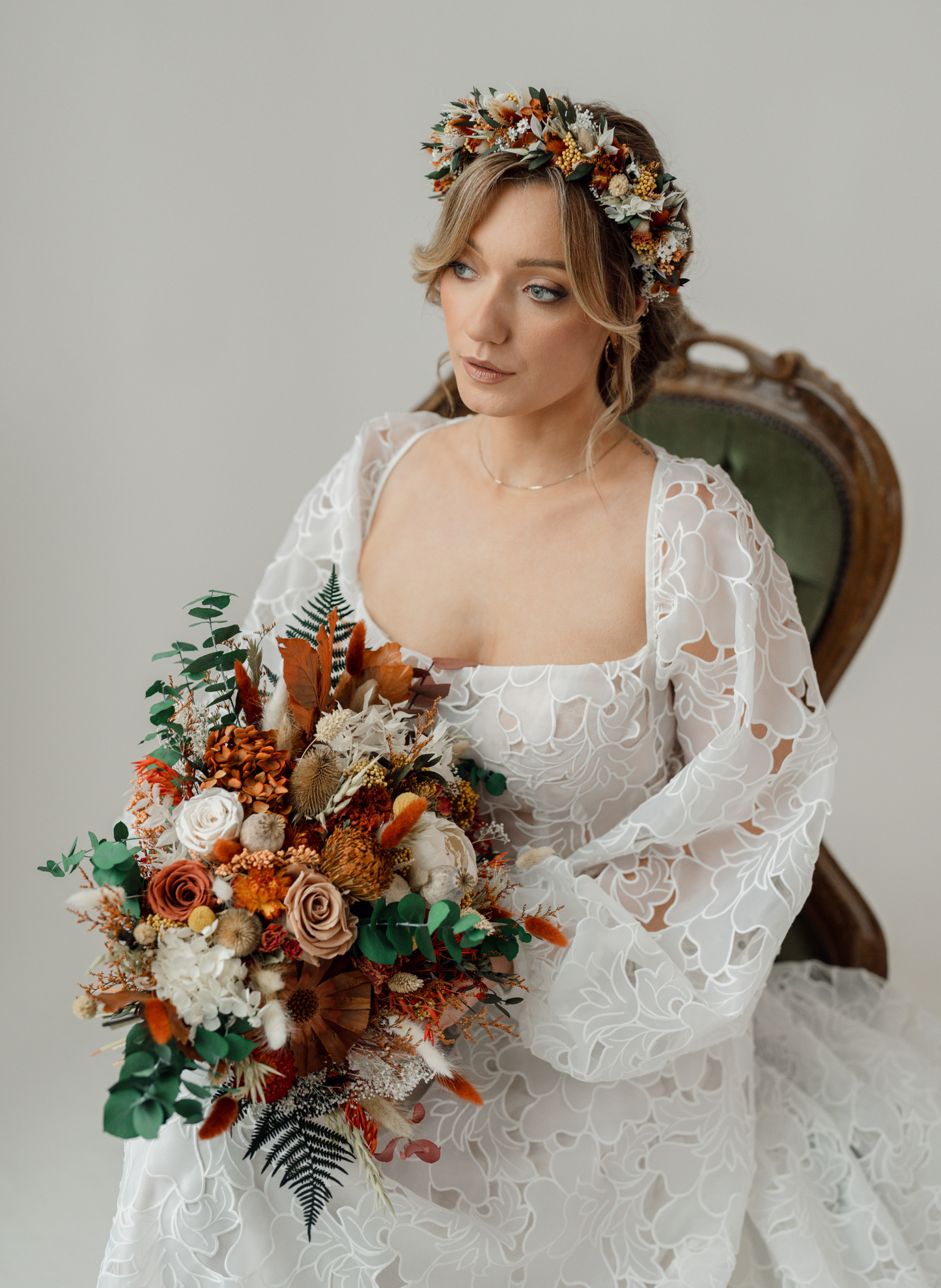 Ember Autumnal Dried and Preserved Bridal Bouquet