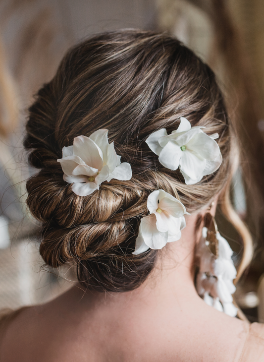 Emilia Hydrangea Wedding Flower Hair Pins