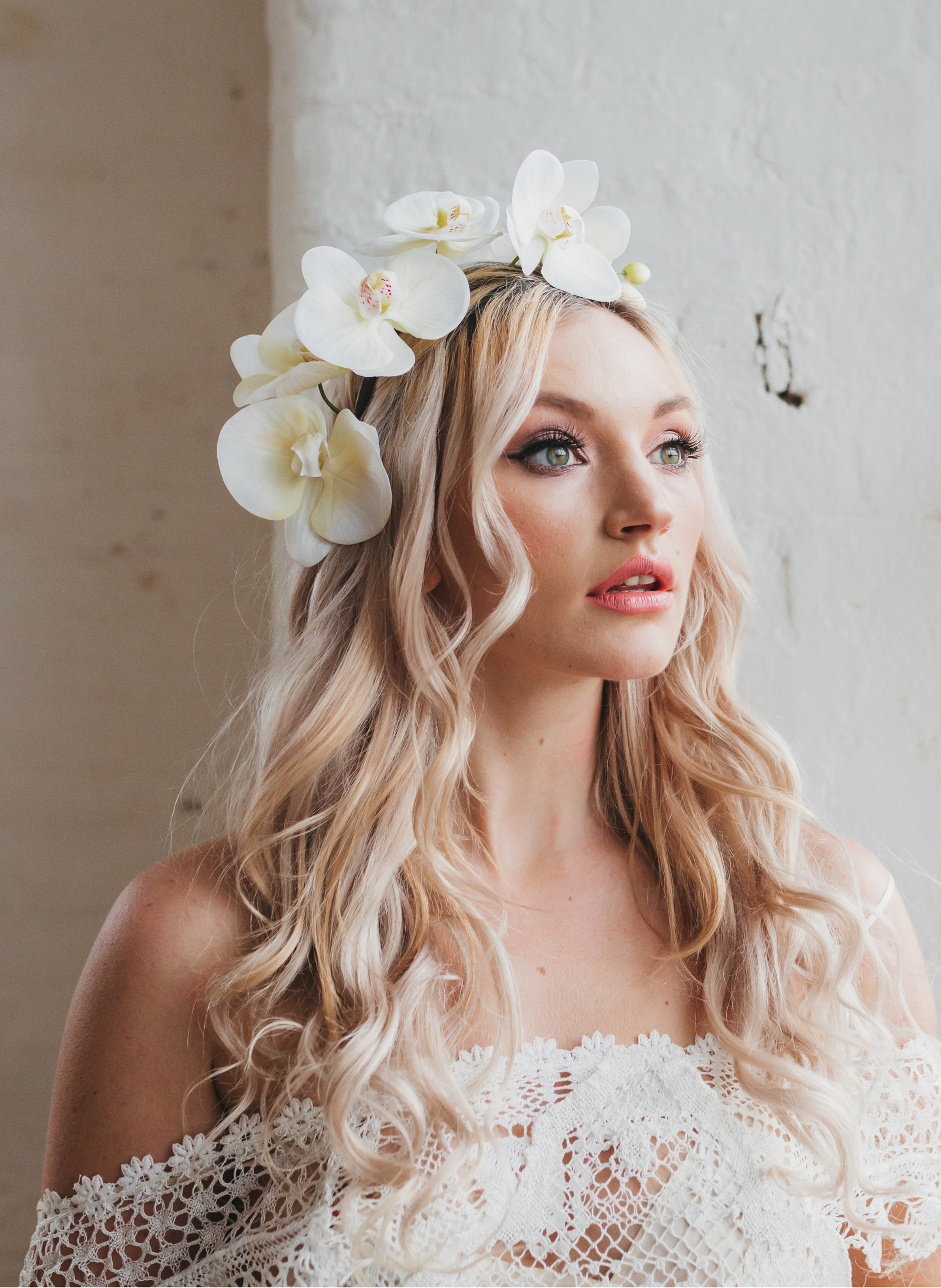 Esme Orchid Wedding Flower Crown Headband