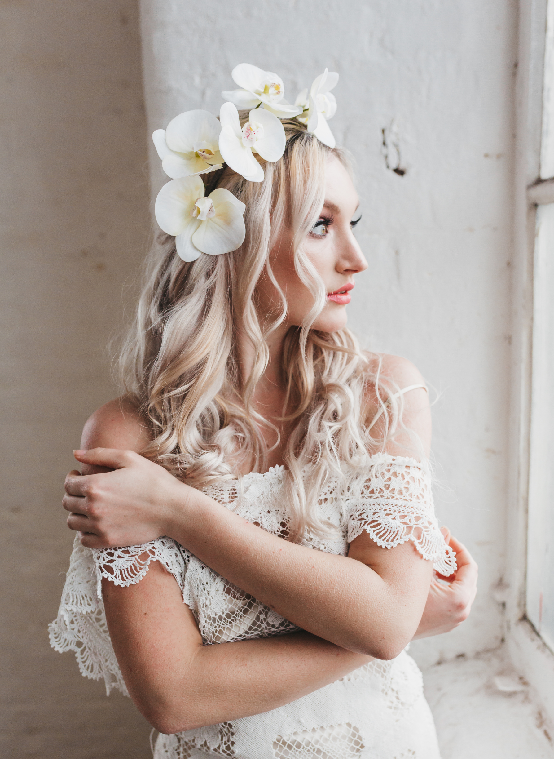 Esme Orchid Wedding Flower Crown Headband 1