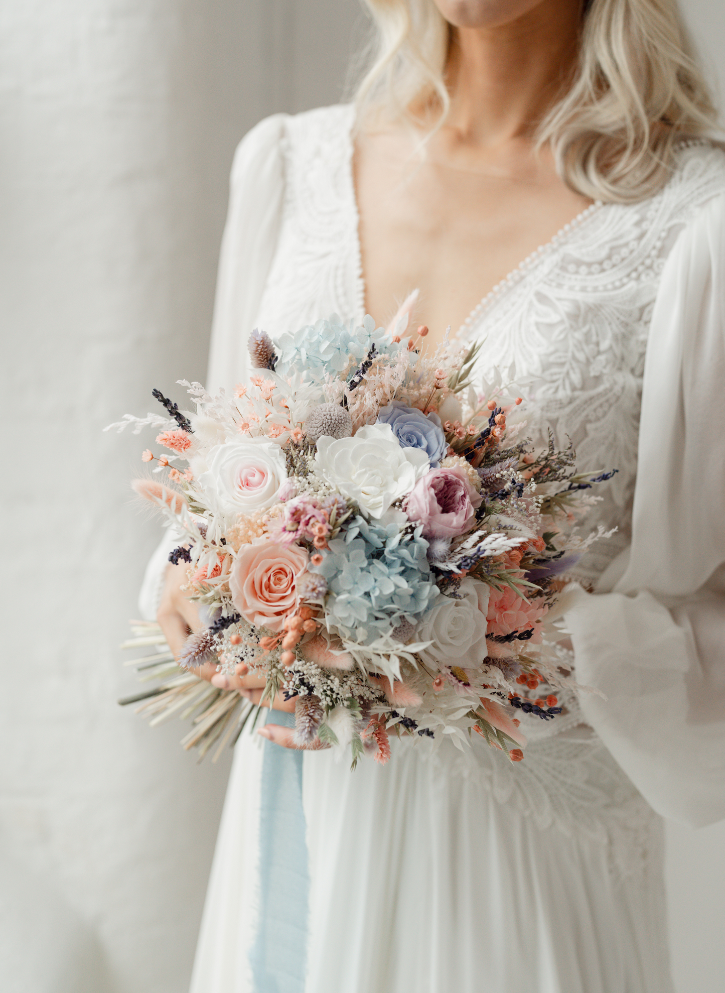 Blossom Pastel Dried and Preserved Flower Bridal Bouquet