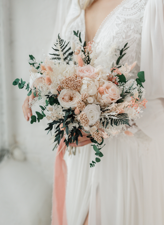 Felicity Pink Dried and Preserved Bridal Bouquet