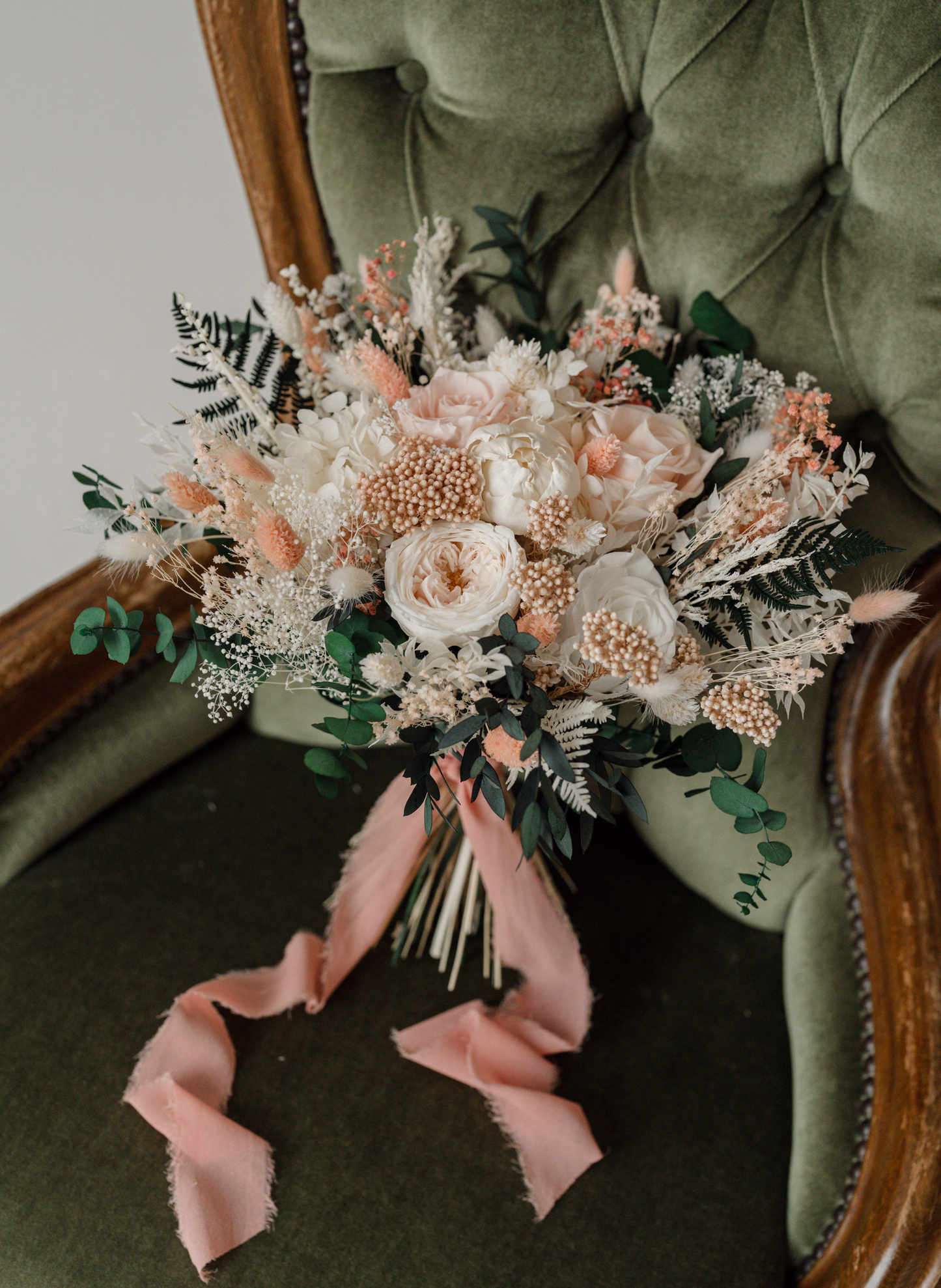 Felicity Pink Dried and Preserved Bridal Bouquet