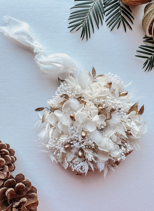 Gold Dried Flower Christmas Tree Boho Bauble