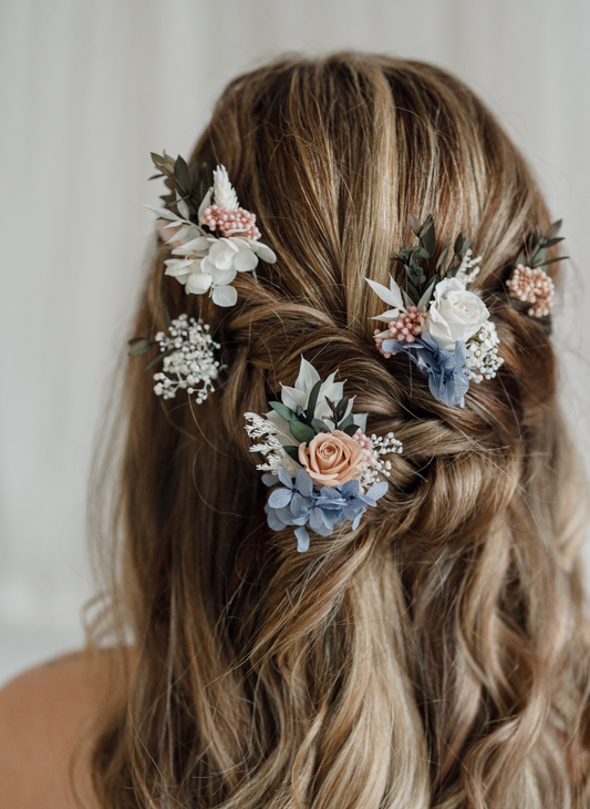 Lark Dried Wildflower Wedding Hair Pin Set