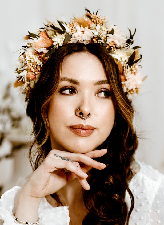 Mira Autumn Dried Flower Crown Wedding Bridal Headband