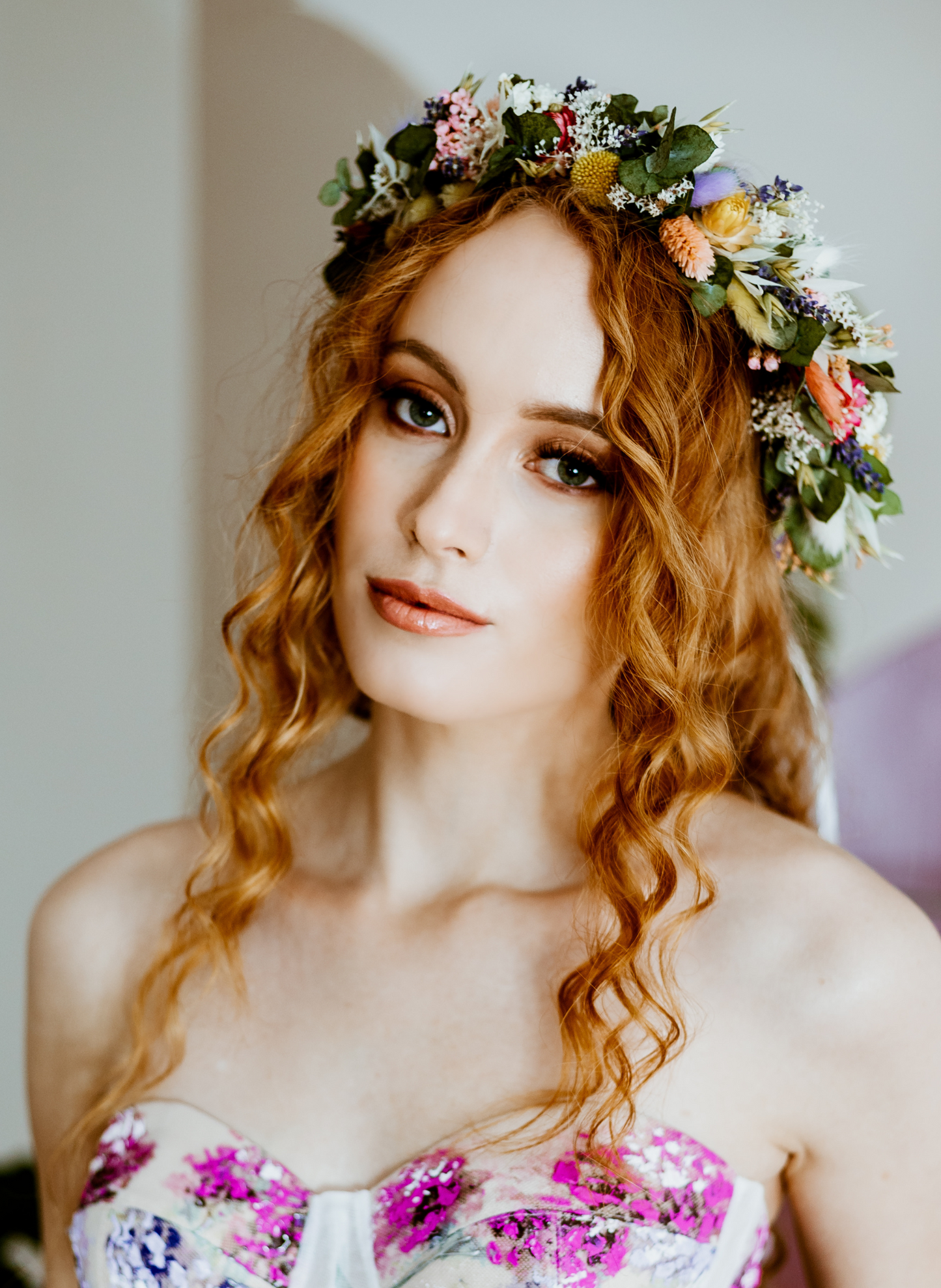 Mollie Colourful Dried Flower Crown Wedding Headband