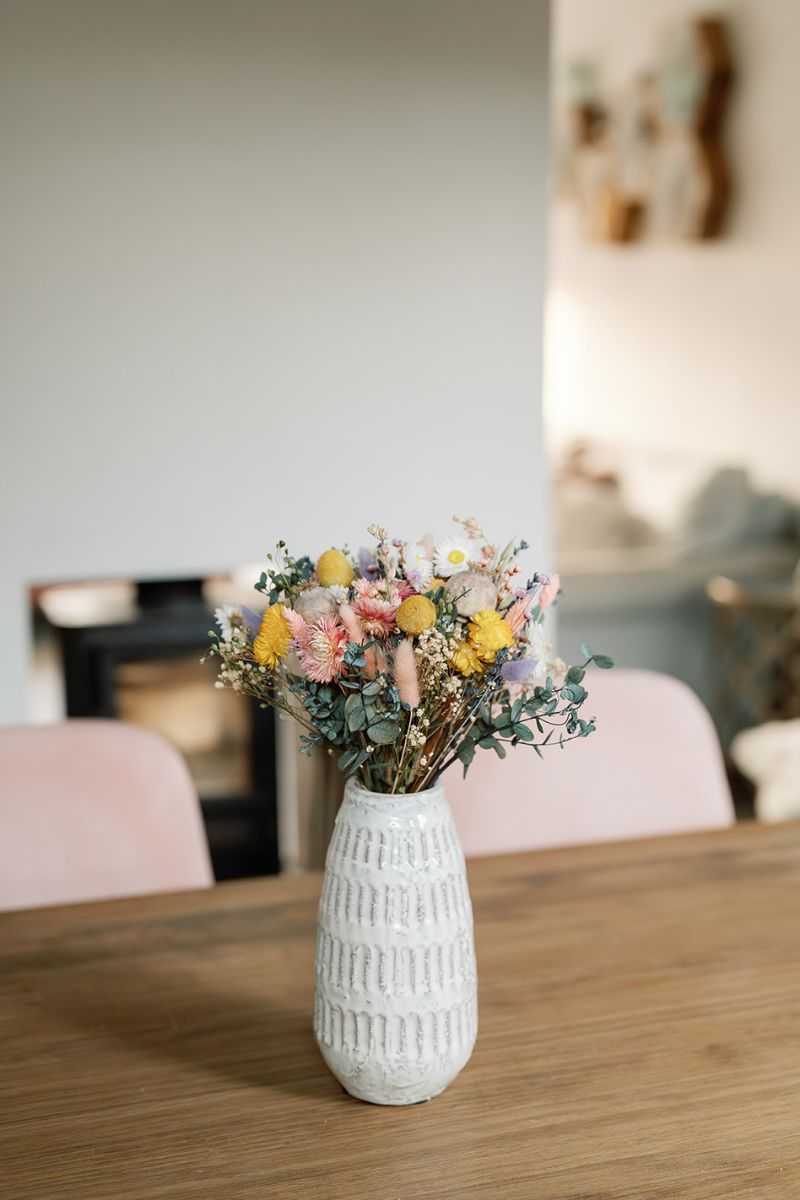 Colourful dried flower bouquet hand tied with twine, perfect for mothers day gifting.
