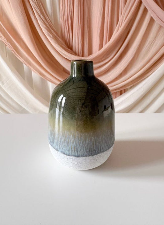 Ombre Glaze Green Vase