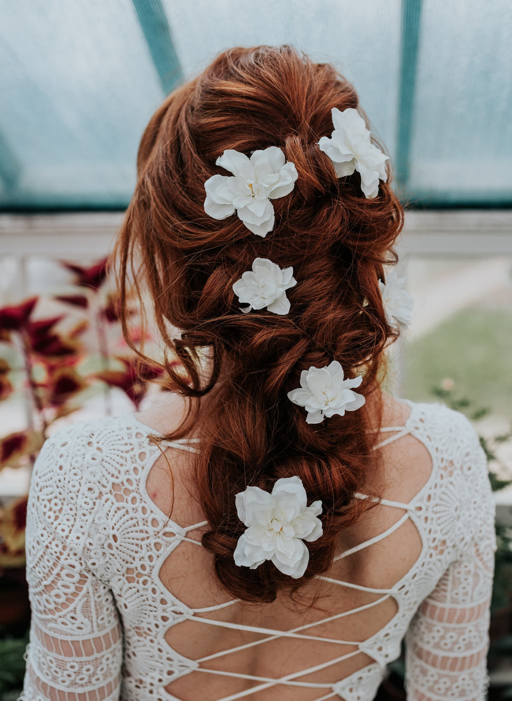 Serena White Delphinium Wedding Hair Pins 2