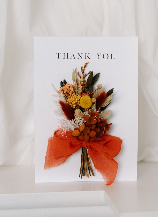 Thank You Dried Flower Bunch Greetings Card