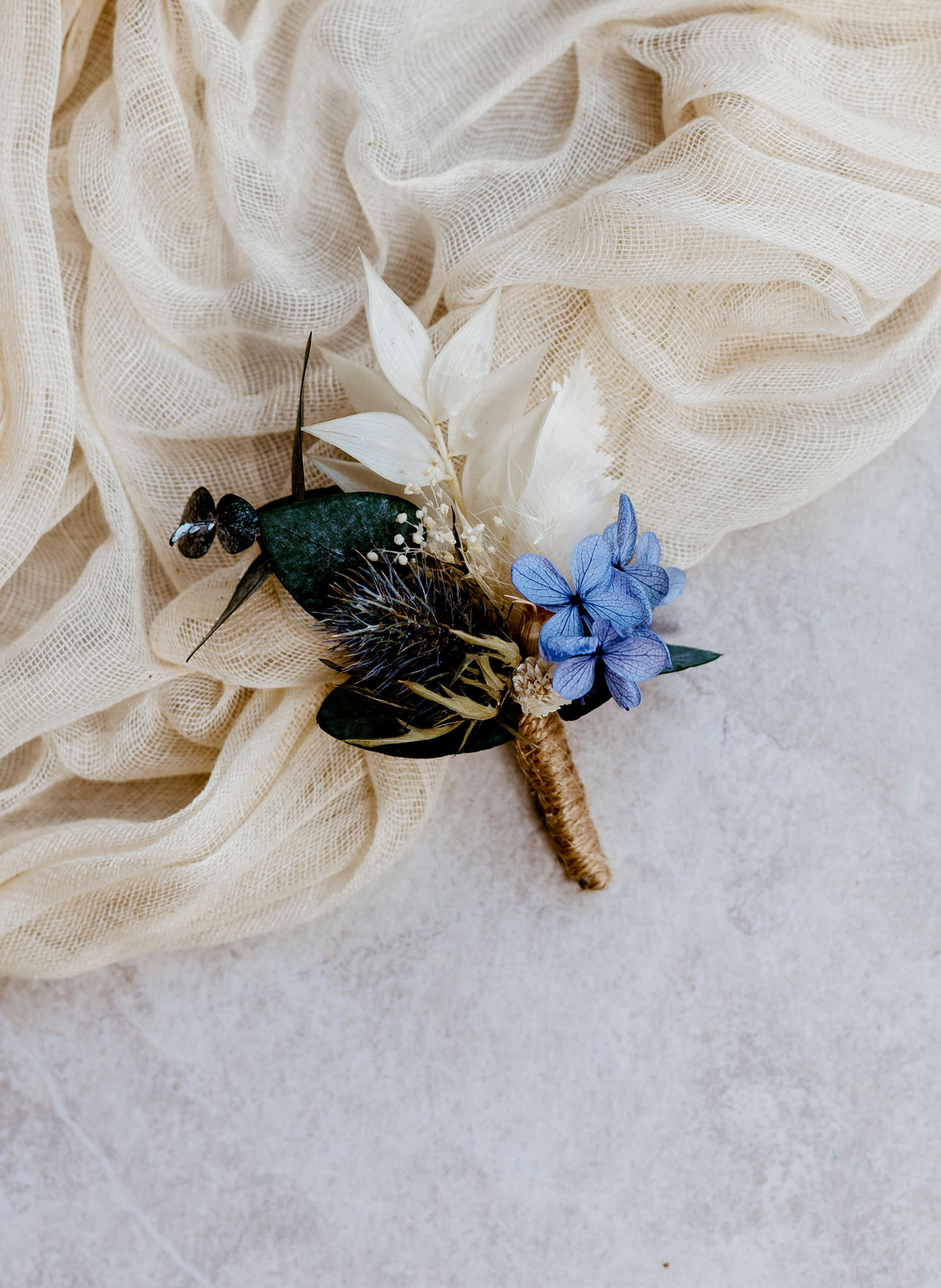 Thistle Dried Flower Button Hole / Wedding Boutonniere