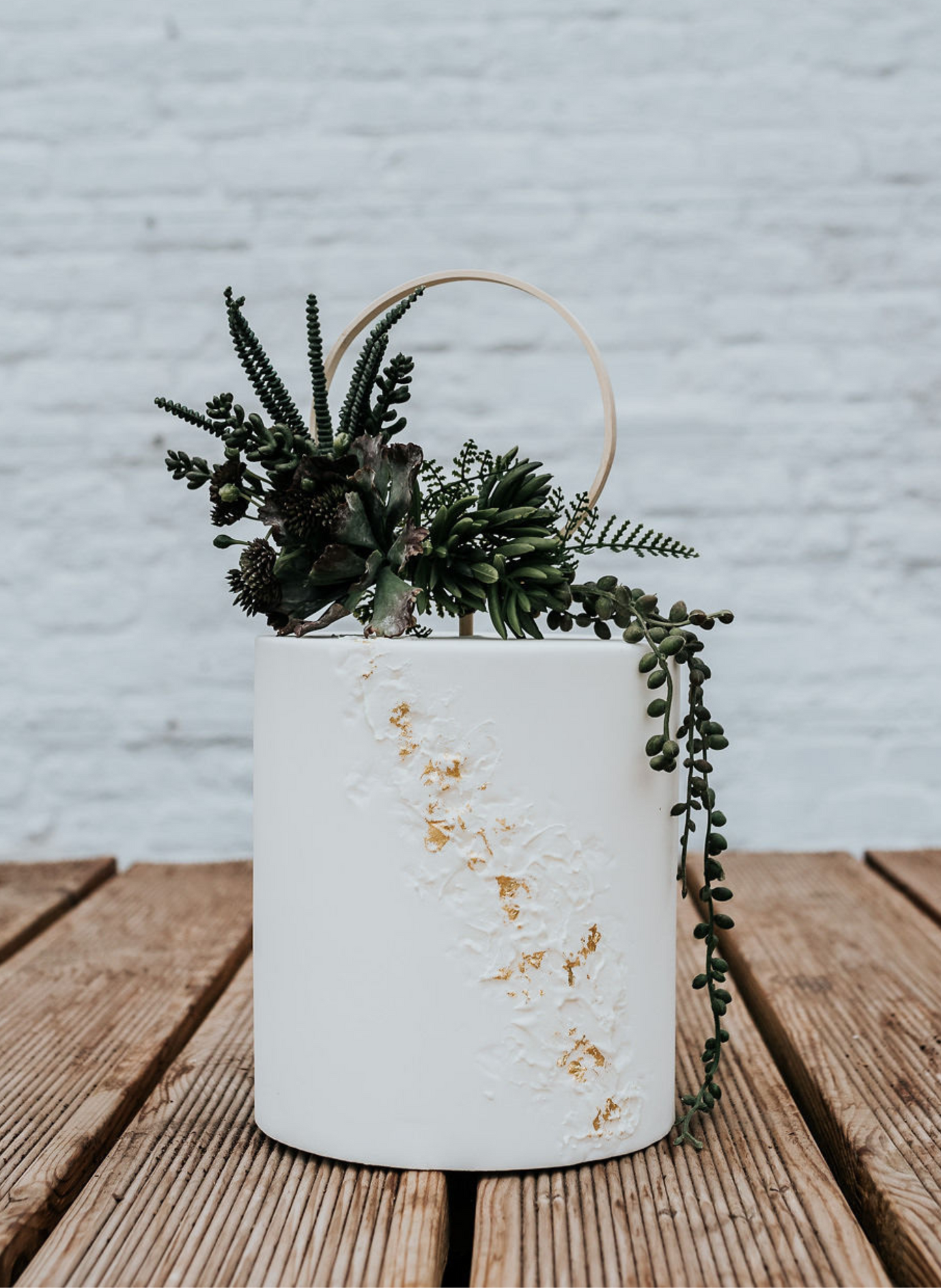 Trailing Succulent Botanical Wedding Cake Topper