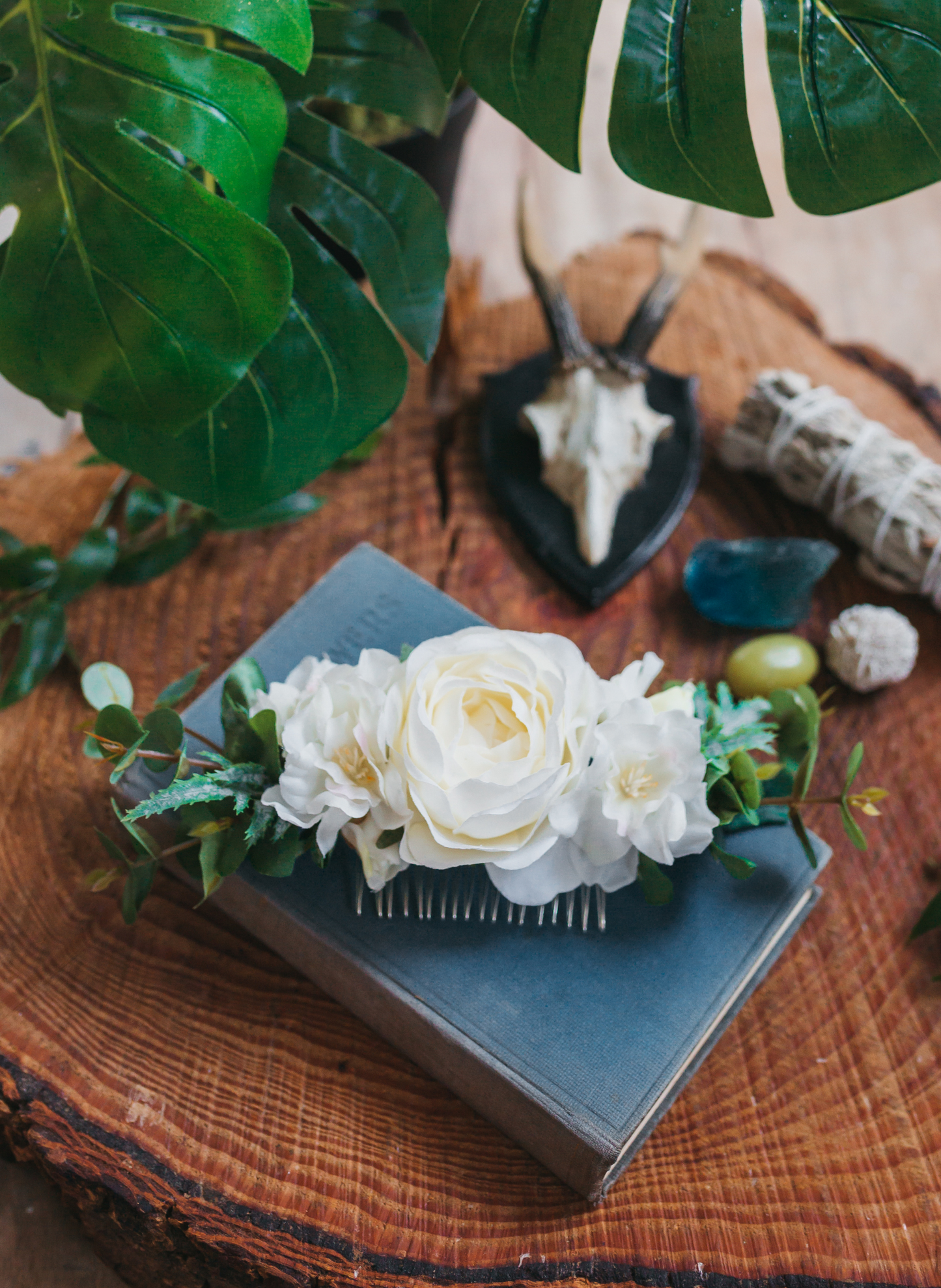 Verity Eucalyptus Wedding Bridal Hair Comb Accessory 2