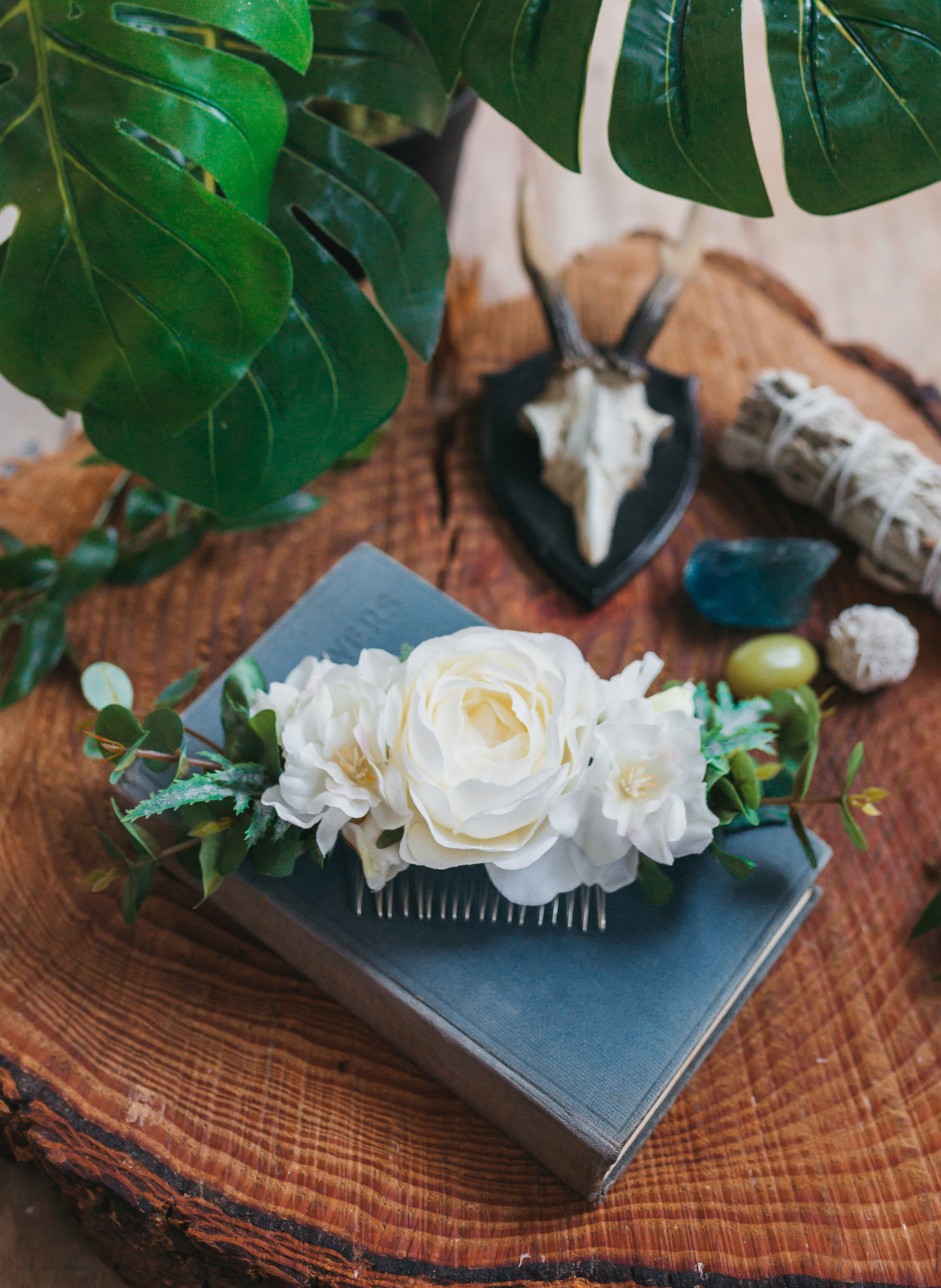 Verity Eucalyptus Wedding Bridal Hair Comb Accessory 2